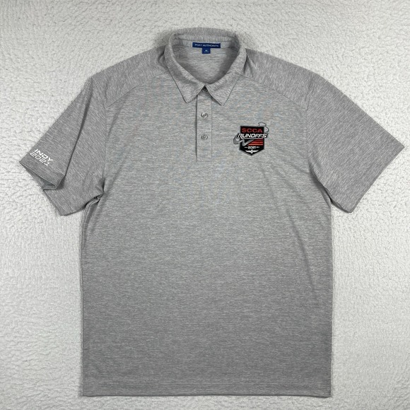 SCCA Polo Shirt Mens Medium Gray INDY 2021 Runoffs‎ Grassroots Racing Racecar - Picture 1 of 12